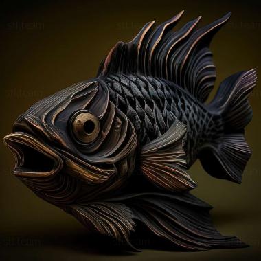 3D model Black barbus fish (STL)
